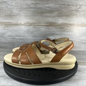 SAS Women’s Huarache Brown Leather Adjustable Sandals Size 10 S
